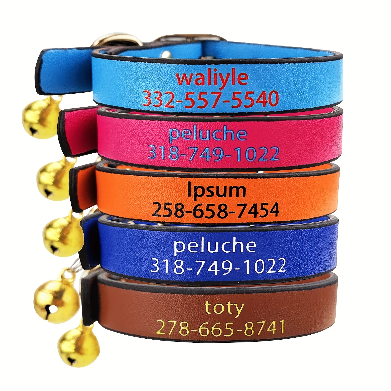 Leather Cat Collar Personalized Many Colors To Choose