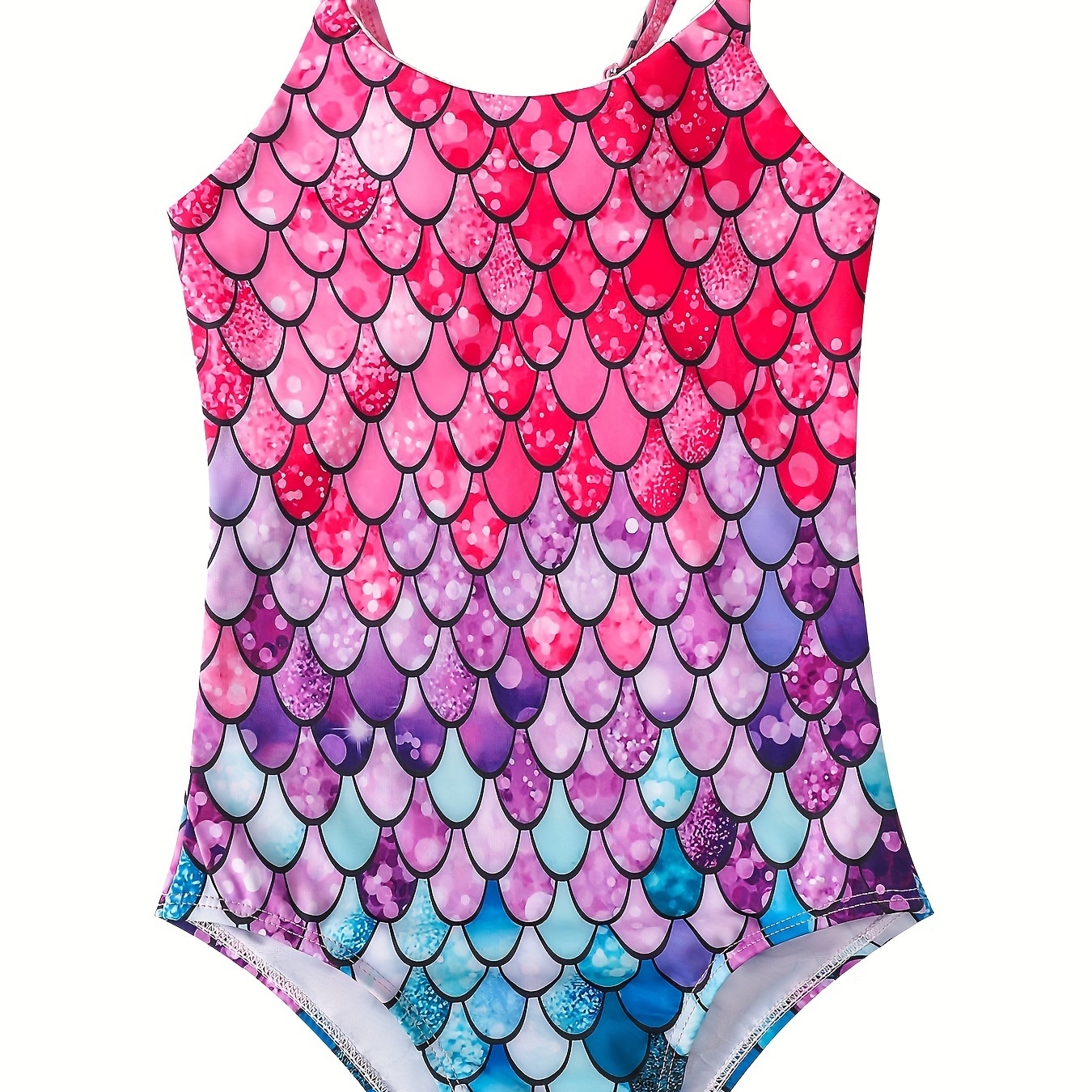 Colorful Mermaid Scales Swimsuit Sexy Magic Animal Print One-Piece