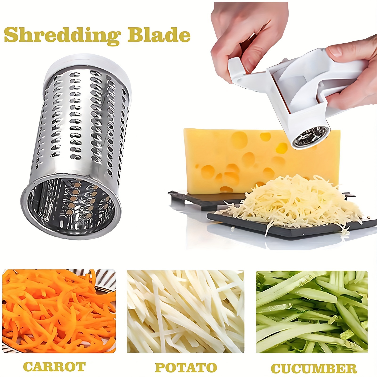 1pc, Cheesr Graters, Professional Cheese Grater, Rotary Cheese Grater,  Handheld Cheese Grater With Handle, Grater For Vegetable, Chocolate, Hard  Chees