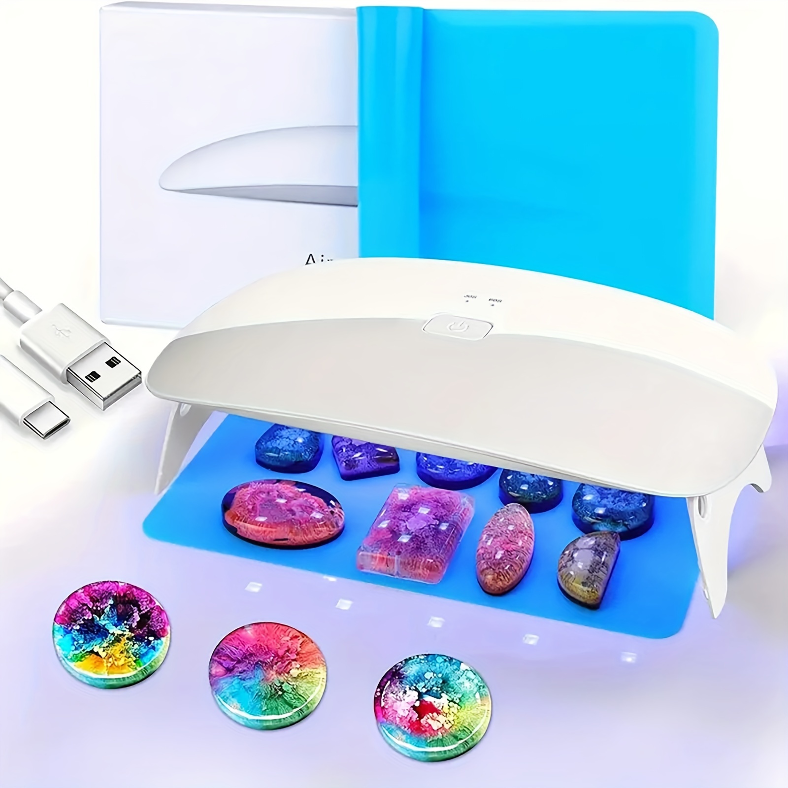 Large Size Foldable Uv/led Resin Light With 15/18 Or Double Light Source  Lamp Beads, Fast Curing Uv Lamp Resin Curing Machine For Uv Resin Kit, Resin  Supplies Jewelry Making, Curing Light For