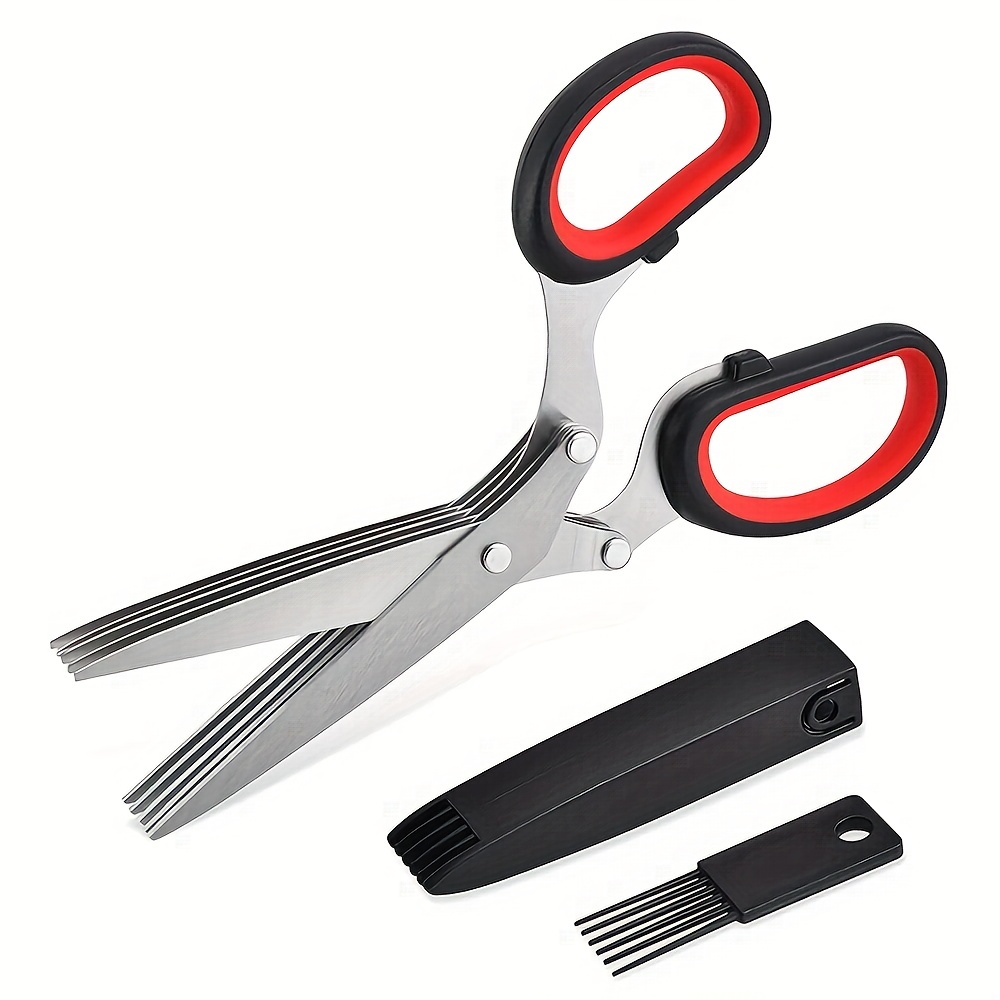 1set Herb Cutting Shears Herb Scissors Set With 5 Blades