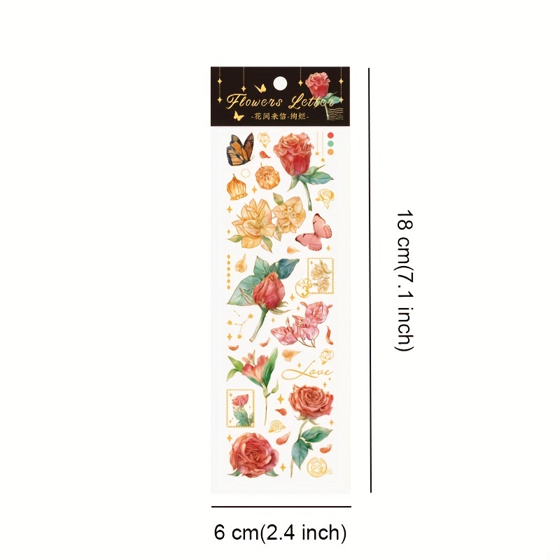258 Pcs Flowers Stickers for Scrapbooking, Large Size Transparent Vintage  Flower
