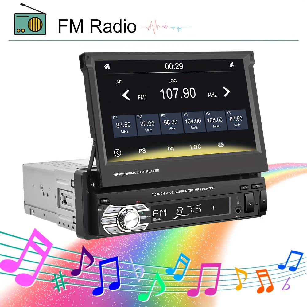 Android Single Din Car Stereo With Flip Out Touch Screen Car - Temu