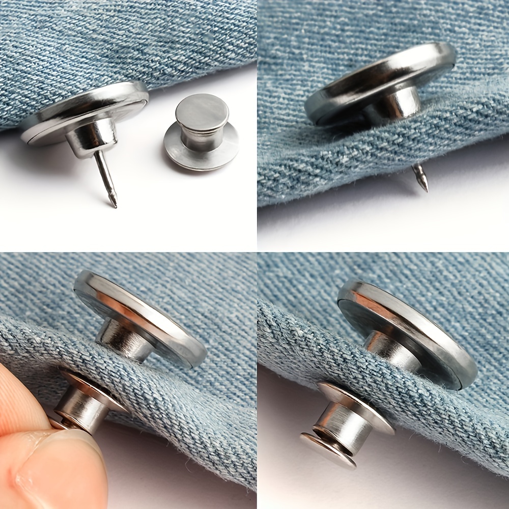 Button For Sewing Metal Jeans No sew Nailess Removable Metal - Temu