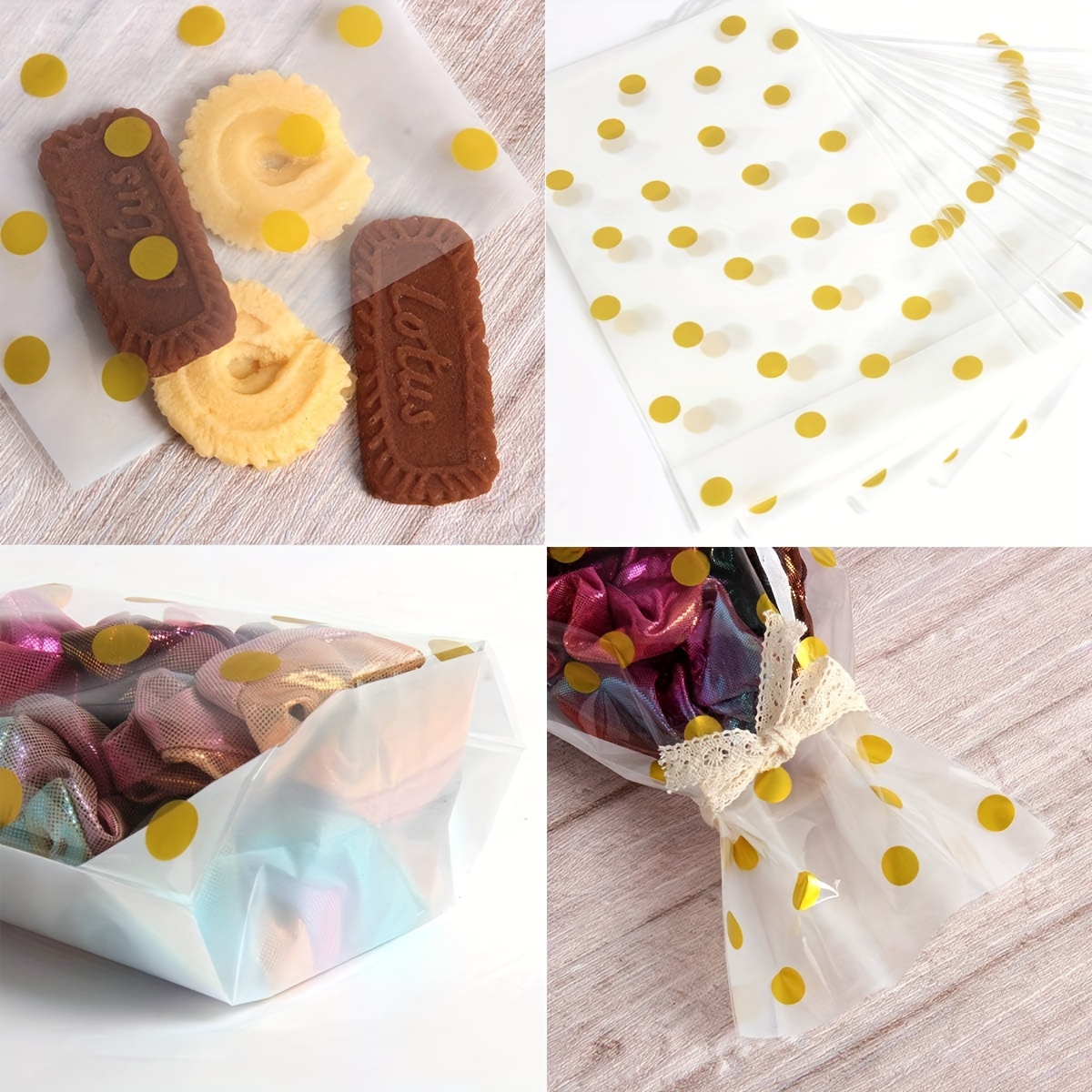 Golden Polka Dot Candy Bags For Treat Party Favor Goodie - Temu