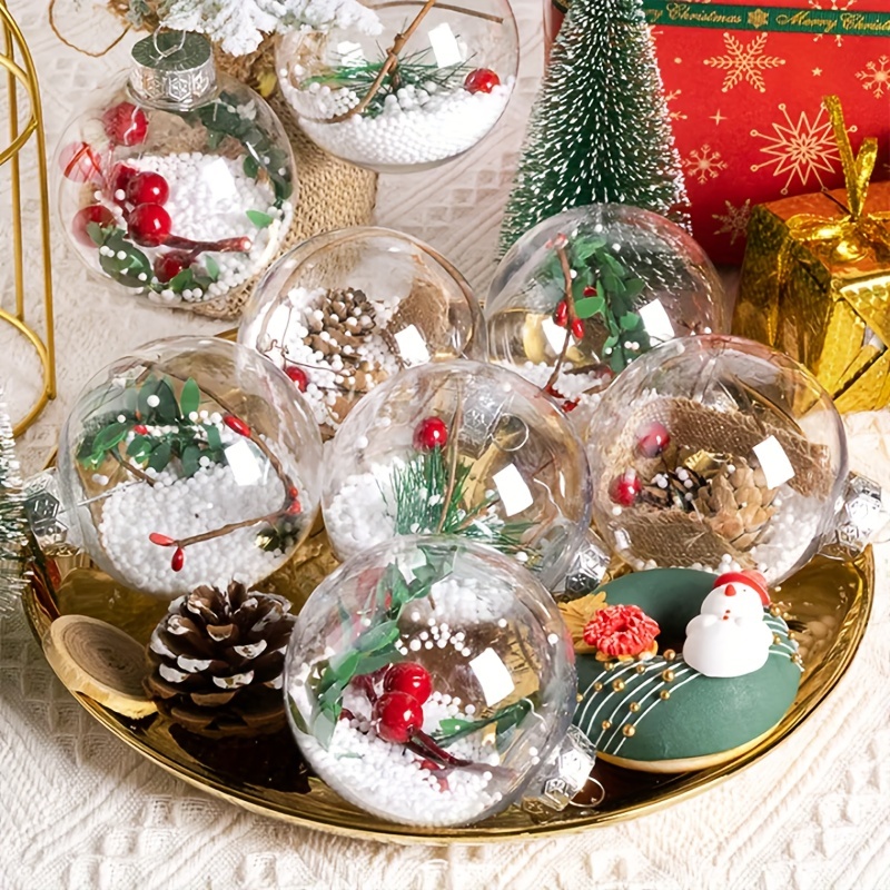 Clear Ornaments For Crafts Fillable 20 Pcs 3.15 Inch/80mm Clear
