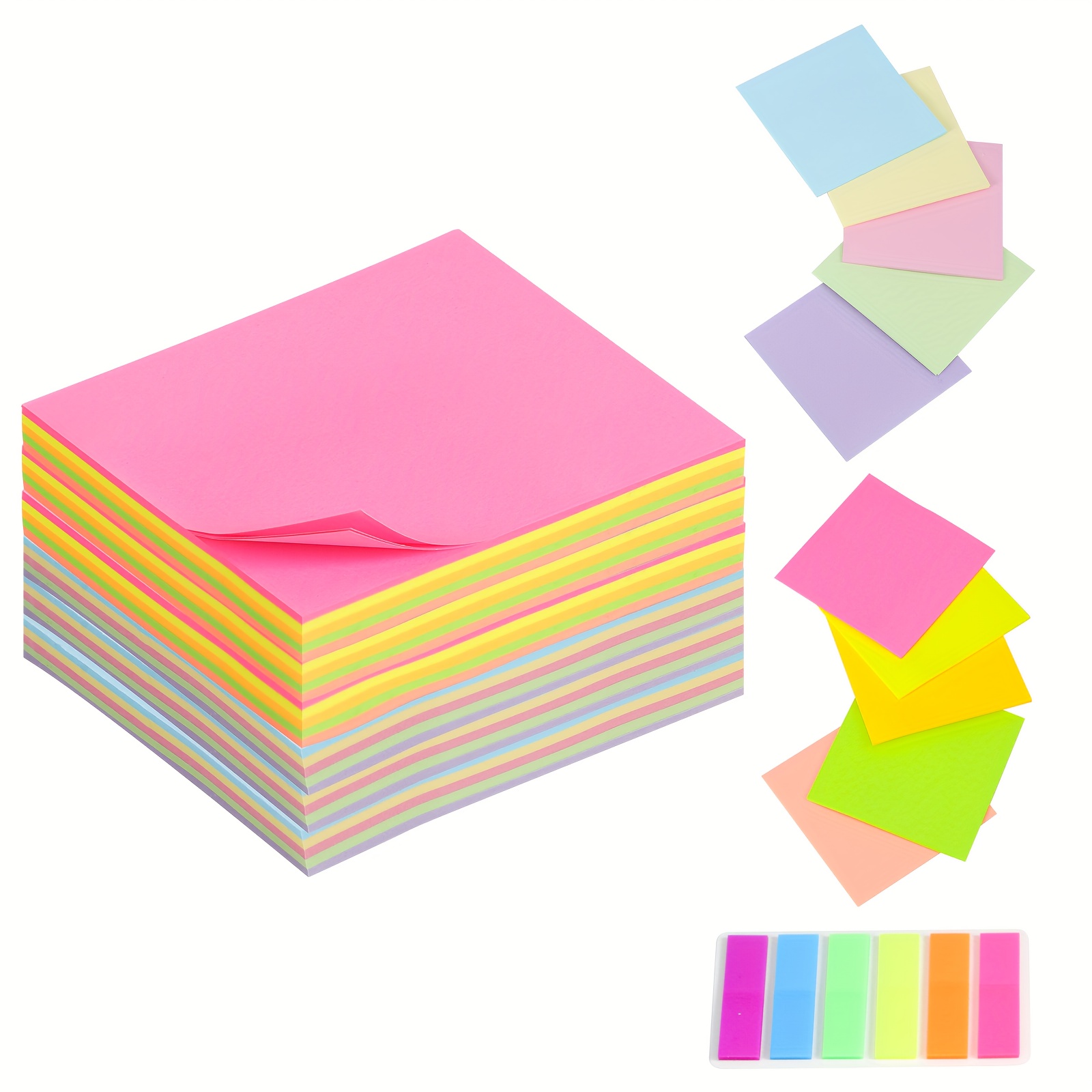 6 Colors Sticky Notes, 3x3 Inches, Bright Colors Self-Sticky Pads, Easy To  Post For Home, Office, Notepads