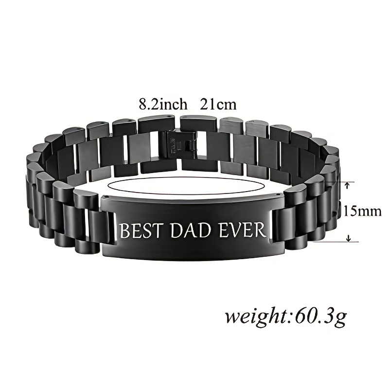 Masculine Watch Band Stainless Steel Link Bracelet Personalized Dad Jewelry  Gift For Men Father Daddy For Father's Day Birthday - Temu