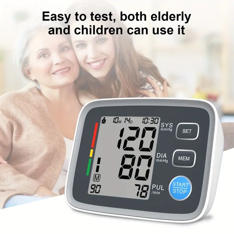 Home Upper Arm Blood Pressure Monitor Adjustable Sleeve Band Blood Pressure  Gauge Dual-user X90 Memory Large Size Backlit Lcd Monitor Blood Pressure  Machine (battery Not Included) - Temu