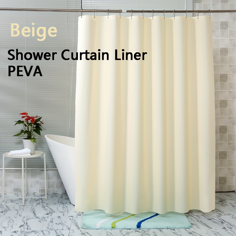 1pc Peva Waterproof Shower Curtain Liner Peony - Temu