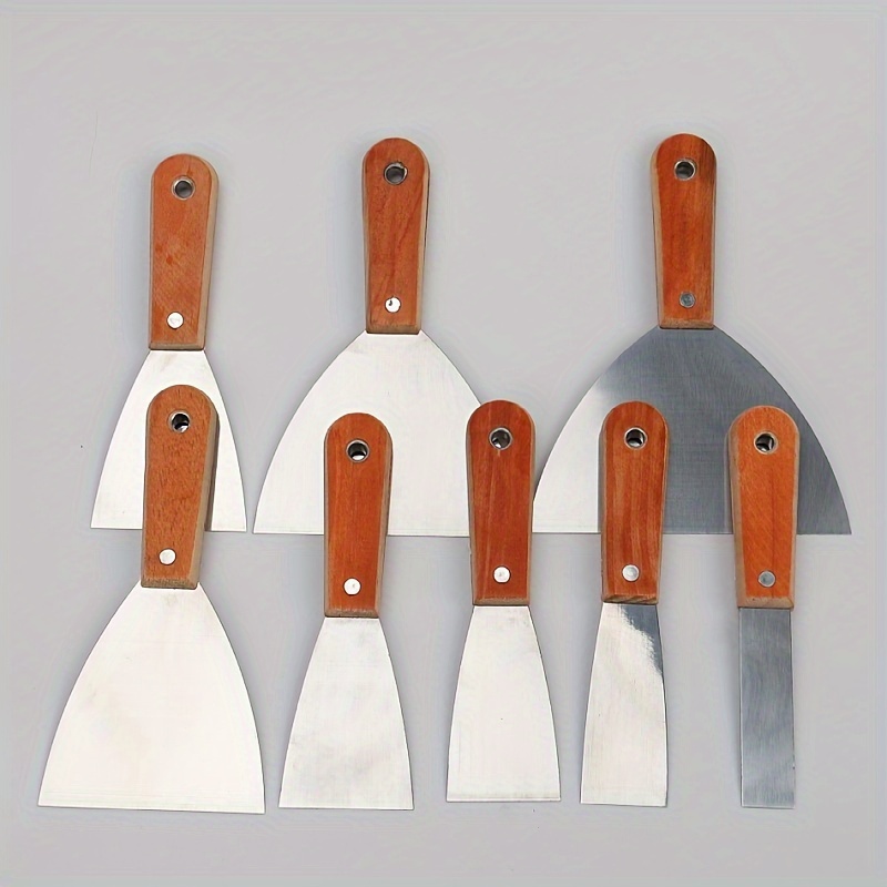 Ensemble de spatule de peintre avec poignée en plastique, acier inoxydable,  spatule en plâtre, grattoir, couteau à palette, rayures, couteau à mastic  pour l'enlèvement