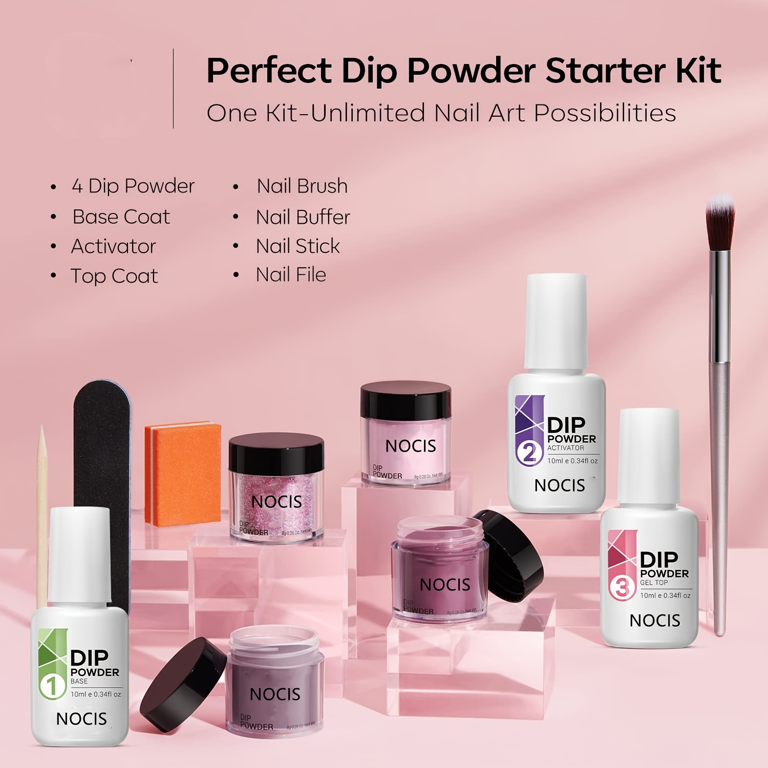 Color Changing Nail Dip Powder Starter Kit 4 Colors Red - Temu