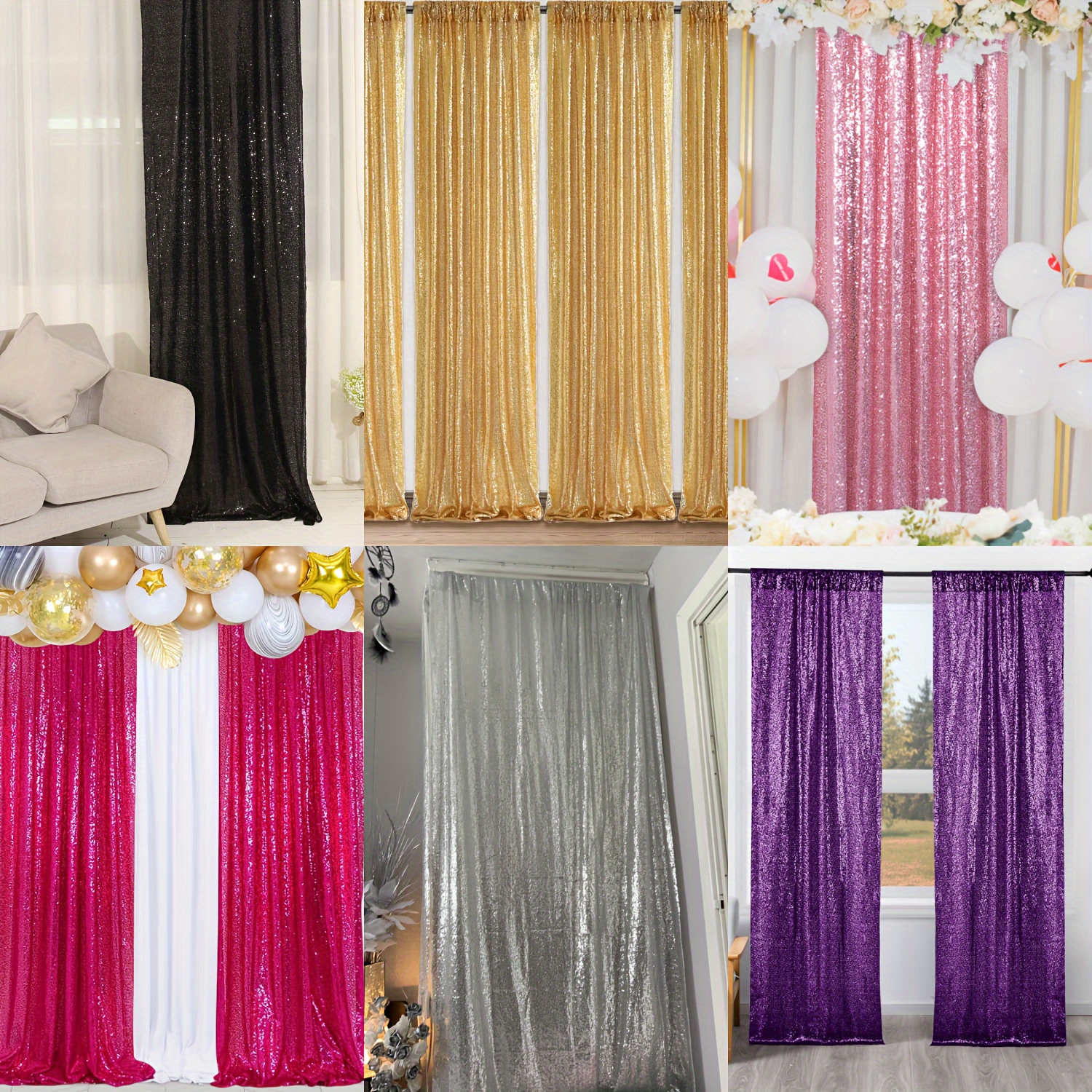 Gold Streamers Backdrop Curtains - 4 Pack of 3.2x8.2ft Gold Fringe Curtain  for Photo Booth Backdrop New Years Eve Party Supplies 2024 Gold Party