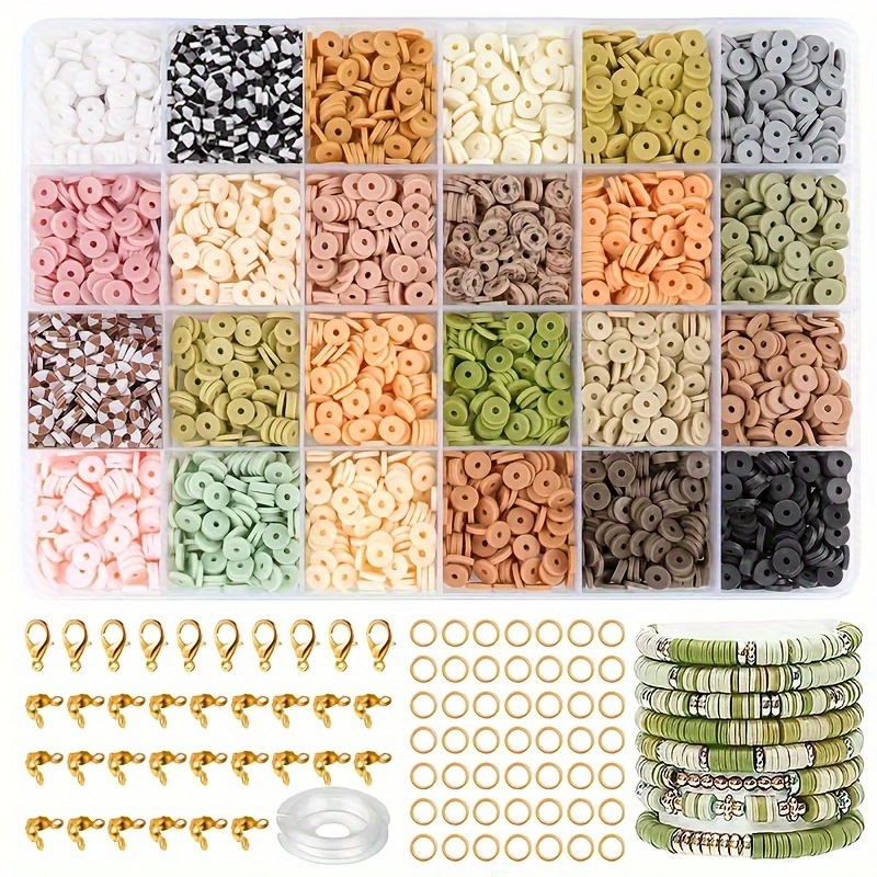 

2400pcs Multicolor Pottery Clay Slice Loose Beads For Diy Bracelet Necklace Ear Jewelry Making Accessories