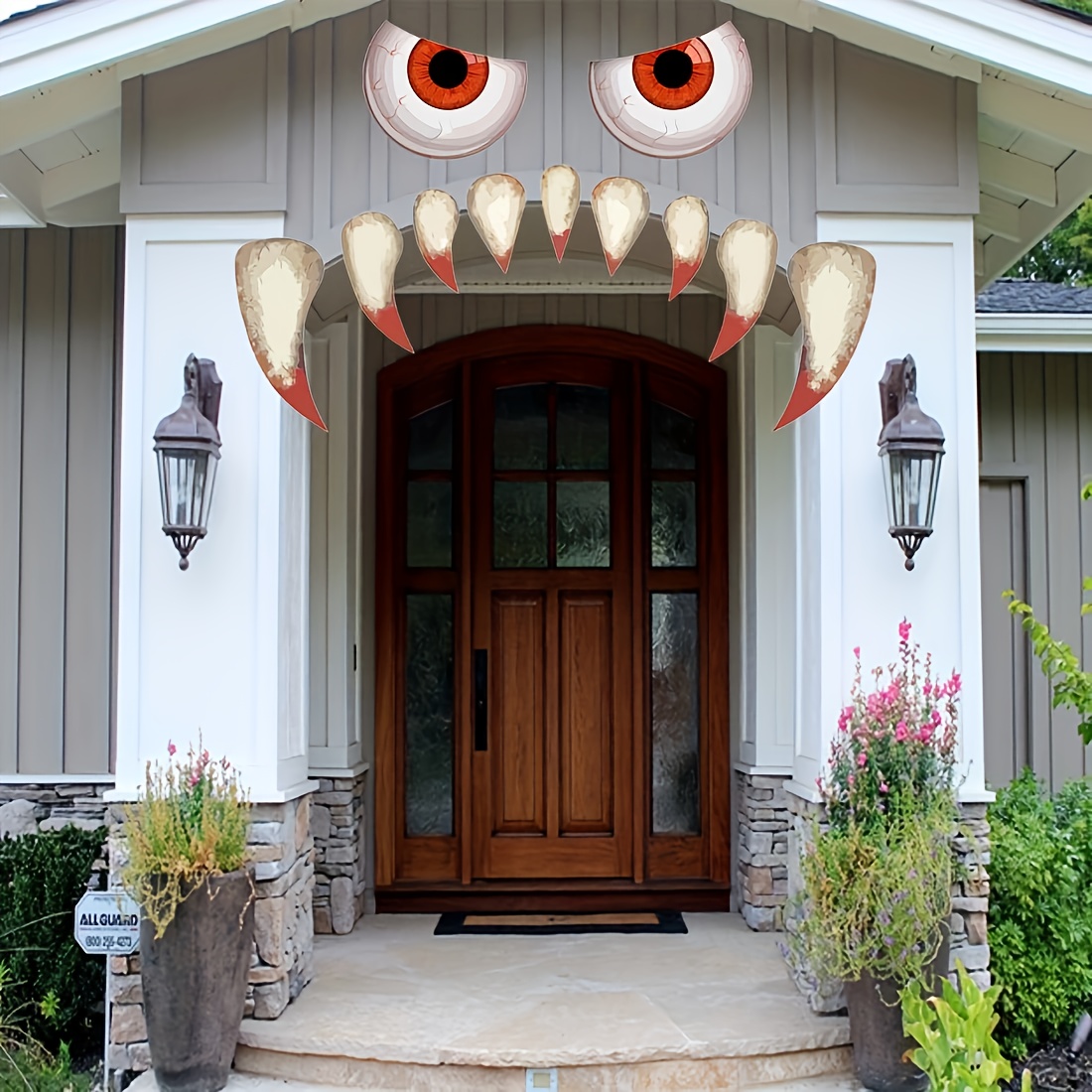 Halloween Monster Face Decorations Outdoor,Large Eyes Fangs