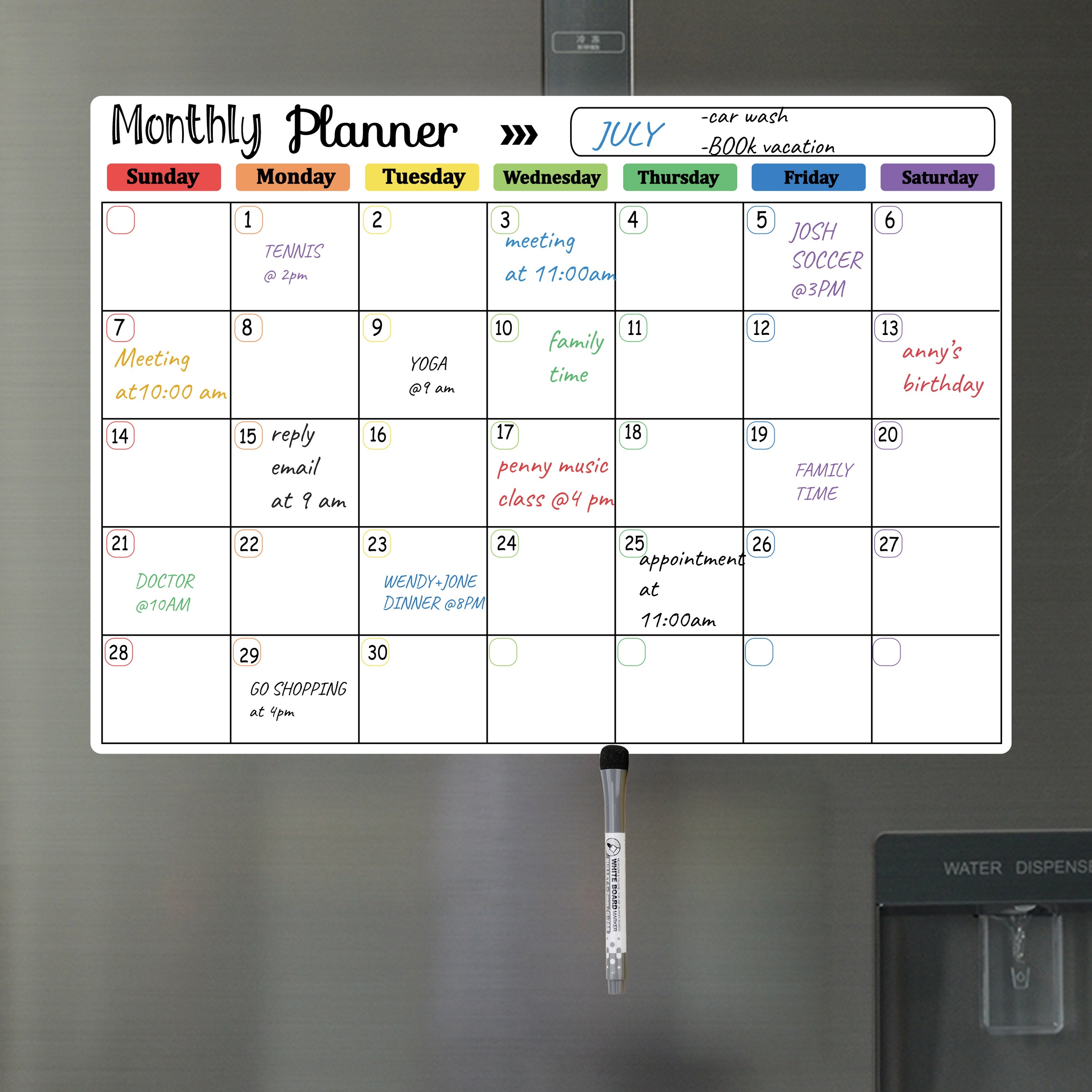 Calendario lavagna MEDIO Nessuna nota o menu Calendario
