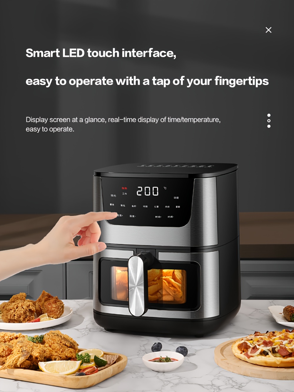 7L Smart friggitrice ad aria senza olio LED Touch Screen 7