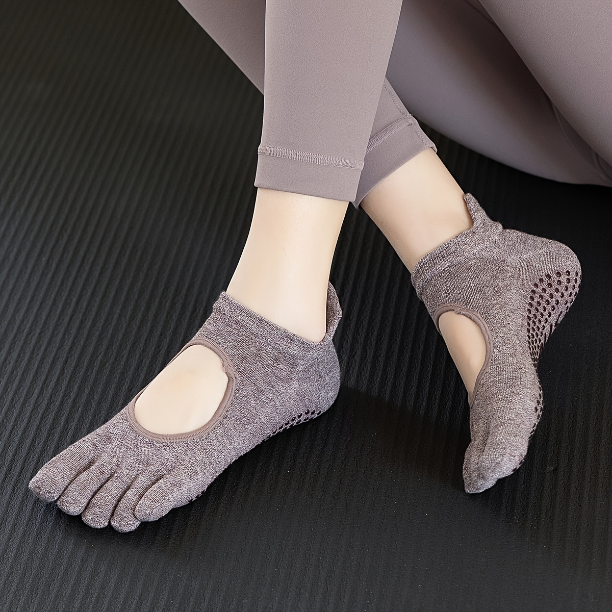 Split Toe Grip Socks, Open Toe Non-slip Breathable Backless Yoga Socks For  Barre, Ballet, Pilates - Temu