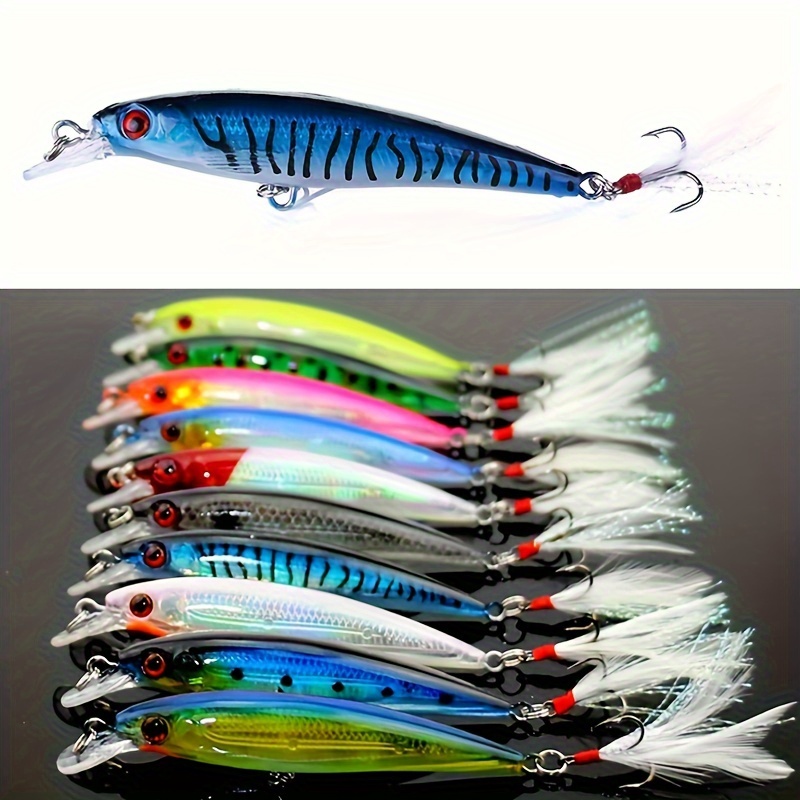Mixed Colors 3d Artificial Minnow Lures Plastic Fishing - Temu Germany
