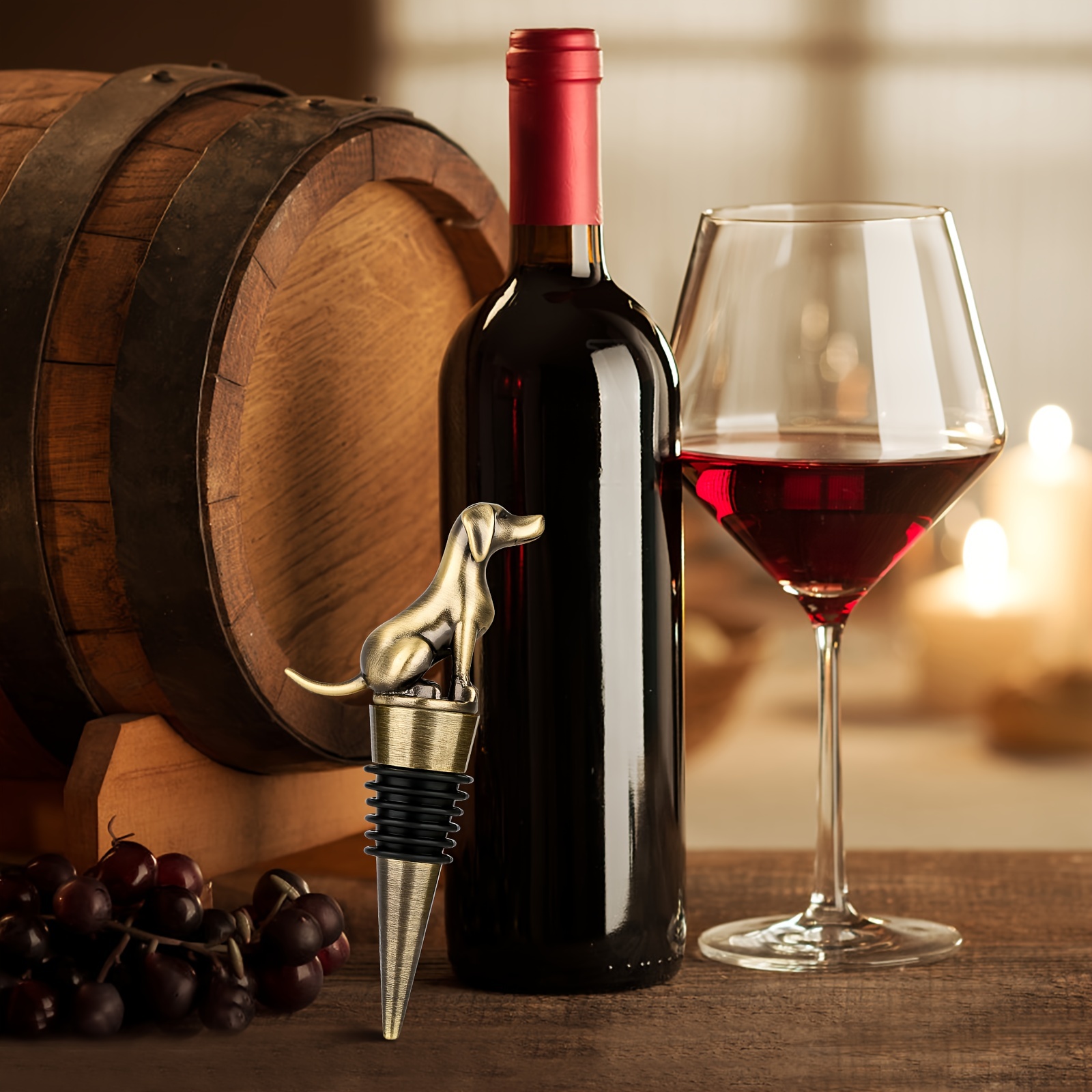 Metal Labrador Retriever Wine Stopper for Men