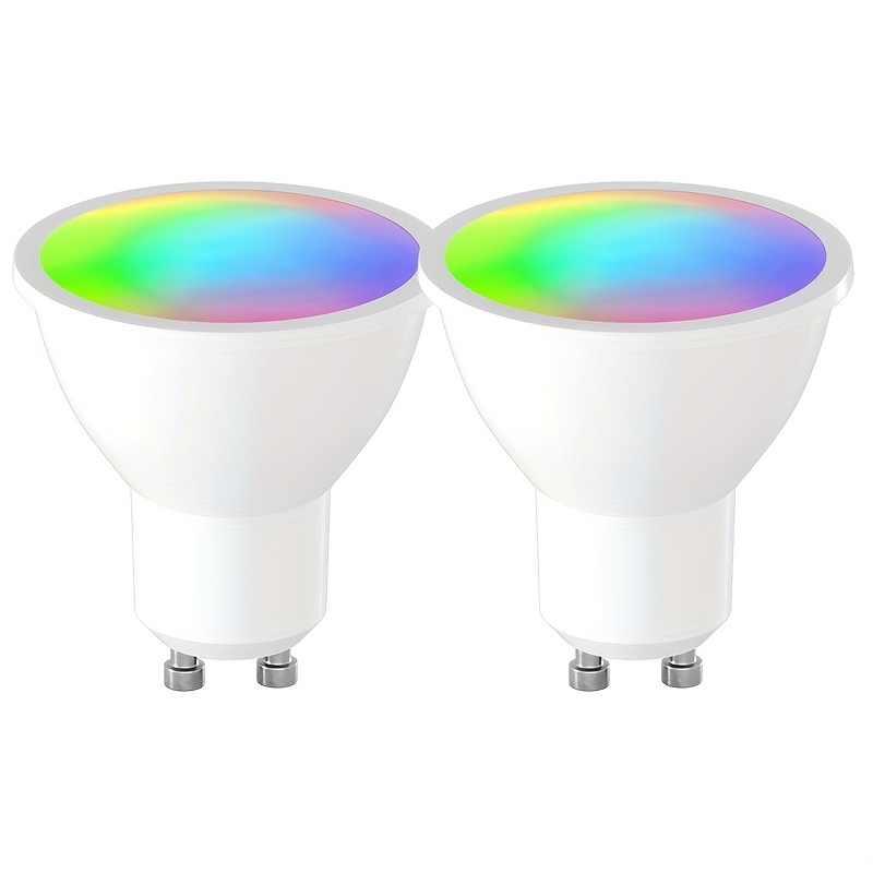 

Gu10 Smart Light Bulbs Work With Alexa Home, Mr16 40w Equivalent Spotlight Led Bulbs, 220-240v Ble & Wifi 2.4ghz Rgbcw 2700-6500k Colour Changing, 5w 505lm, 2pack