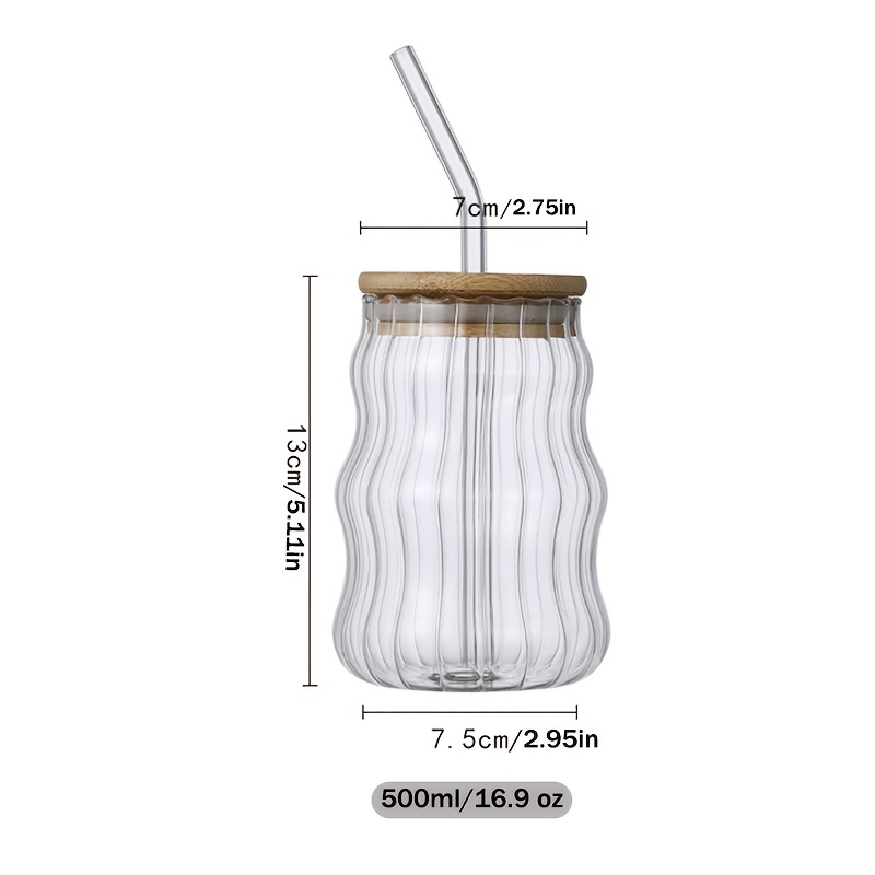 Glass Tumbler With Straw And Bamboo Lid, Reusable Wide Mouthed Smoothie Cup,  Leak Proof Drum With Silicone Protective Sleeve, Suitable For Outdoor  Camping Travel - Temu