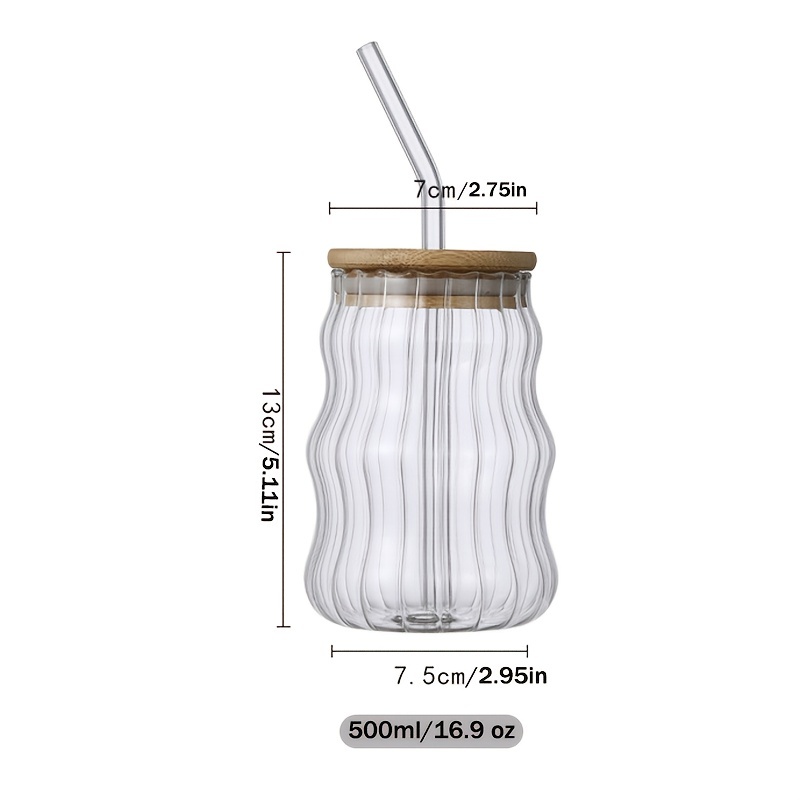 Glass Tumbler With Straw And Bamboo Lid, Reusable Wide Mouthed Smoothie  Cup, Leak Proof Drum With Silicone Protective Sleeve, Suitable For Outdoor  Camping Travel - Temu