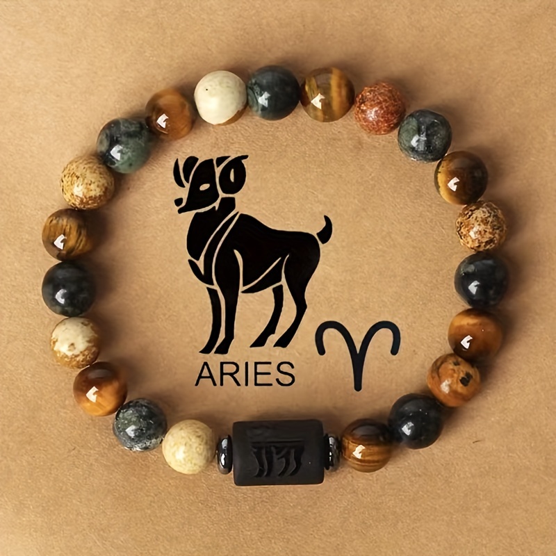 Zodiac Sign Stone Beaded Bracelets for Couples