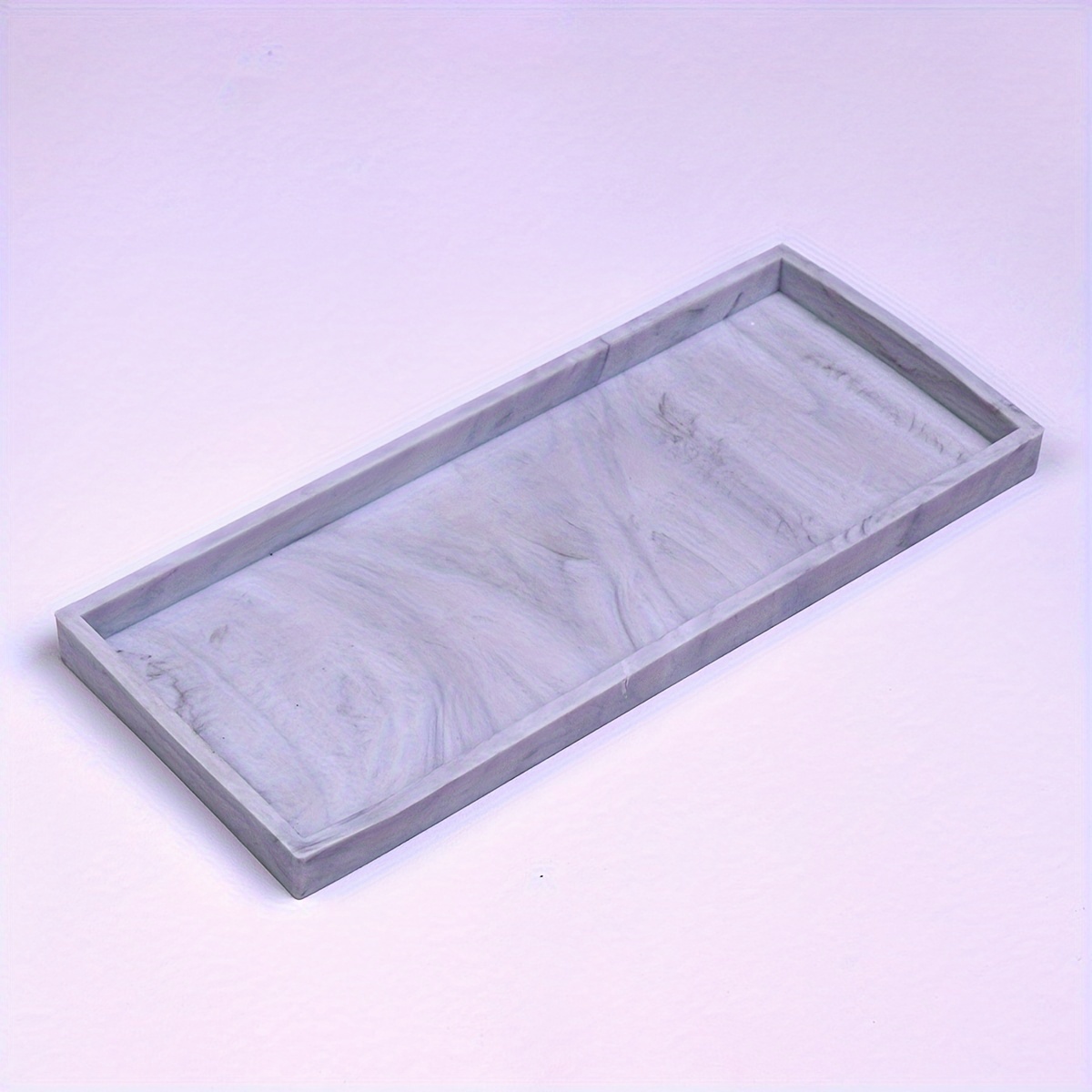 Bathroom Counter Tray Silicone Vanity Tray Shatterproof Flexible Bathroom  Tray Kitchen Sink Tray for Soap Bottles, Key Trinket Ring Tray (Marble