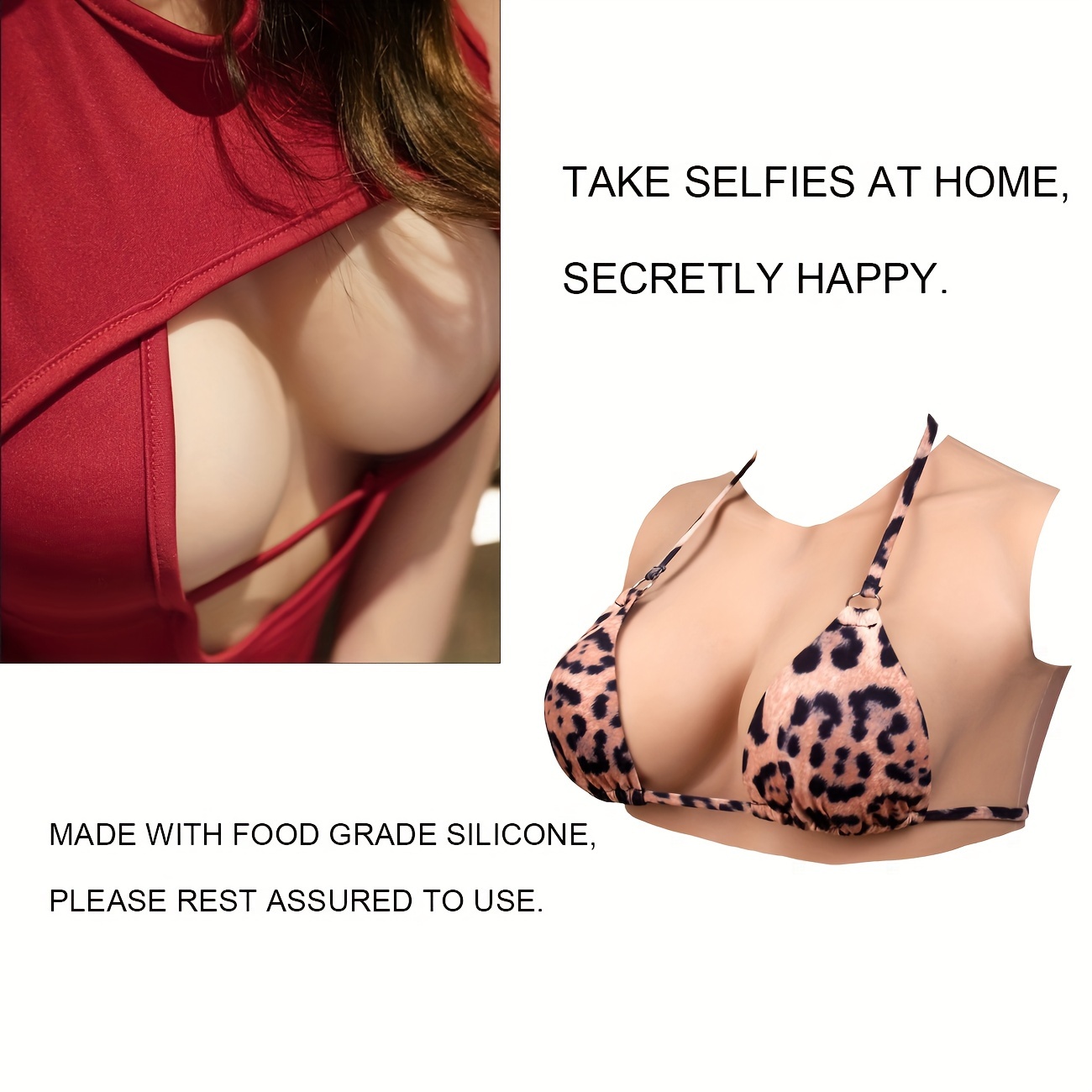 C/D/F Cup Big Boobs Realistic Fake Boobs Silicone Breast Form Silk
