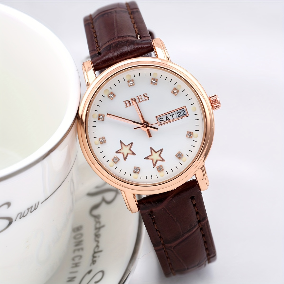 Ladies watch leather strap large online face