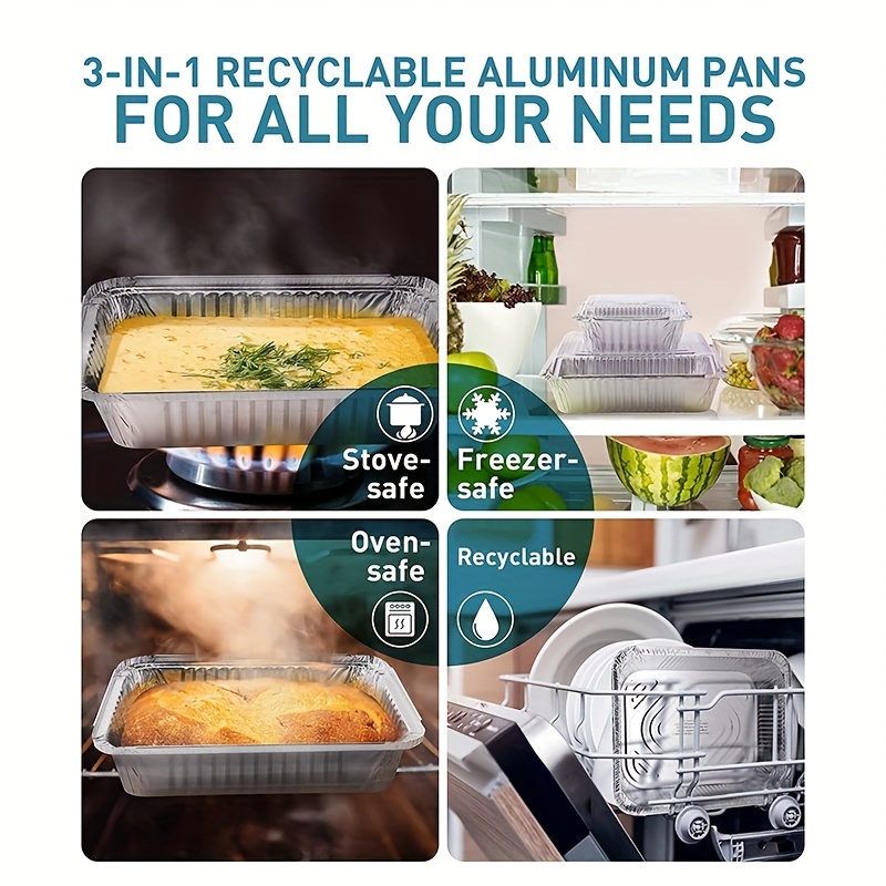 Heavy Duty Disposable Aluminum Rectangular Foil Pans With - Temu