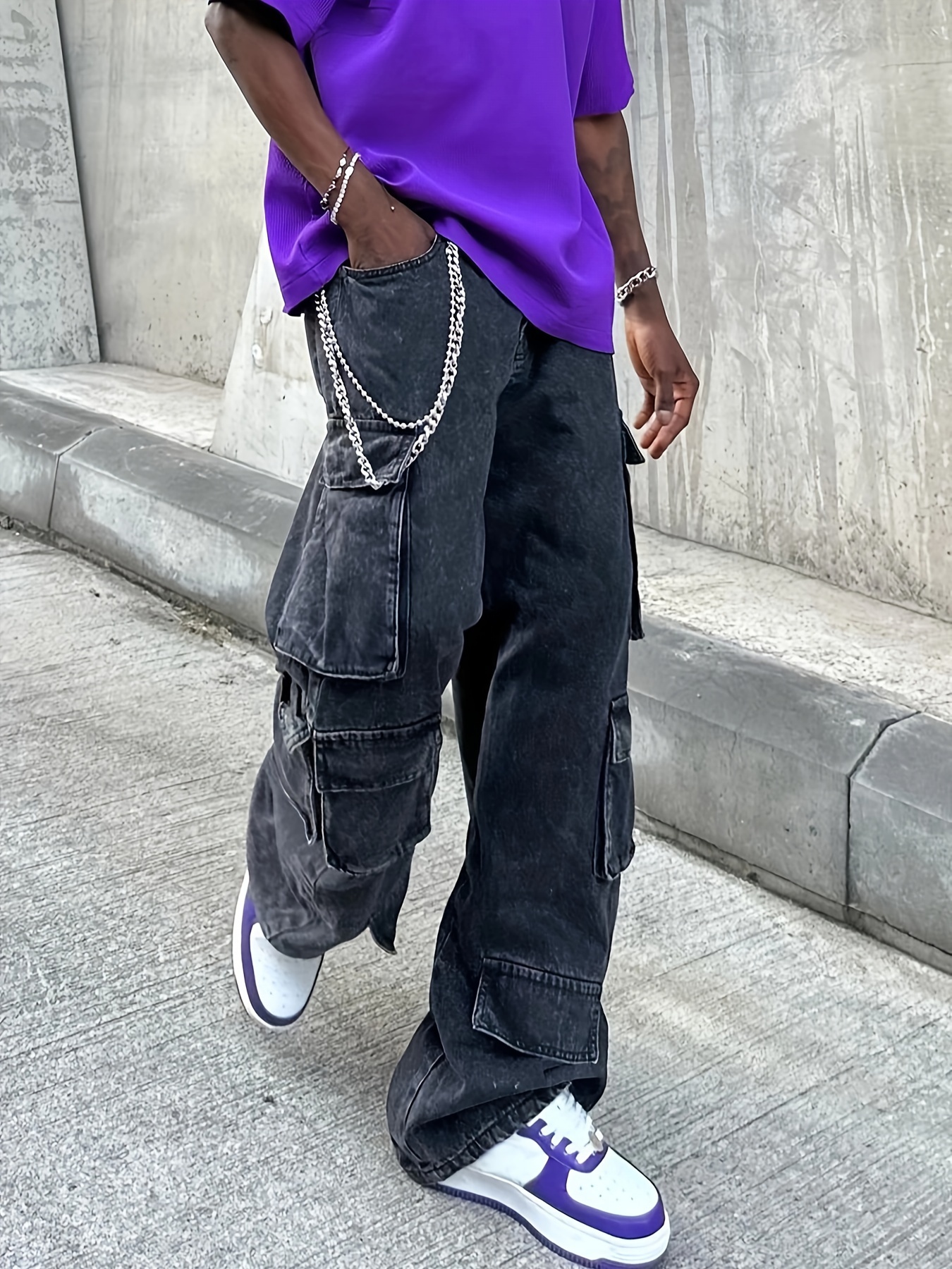 Trendy Men's Casual Cargo Pants Pocket Men's Outfits Spring - Temu