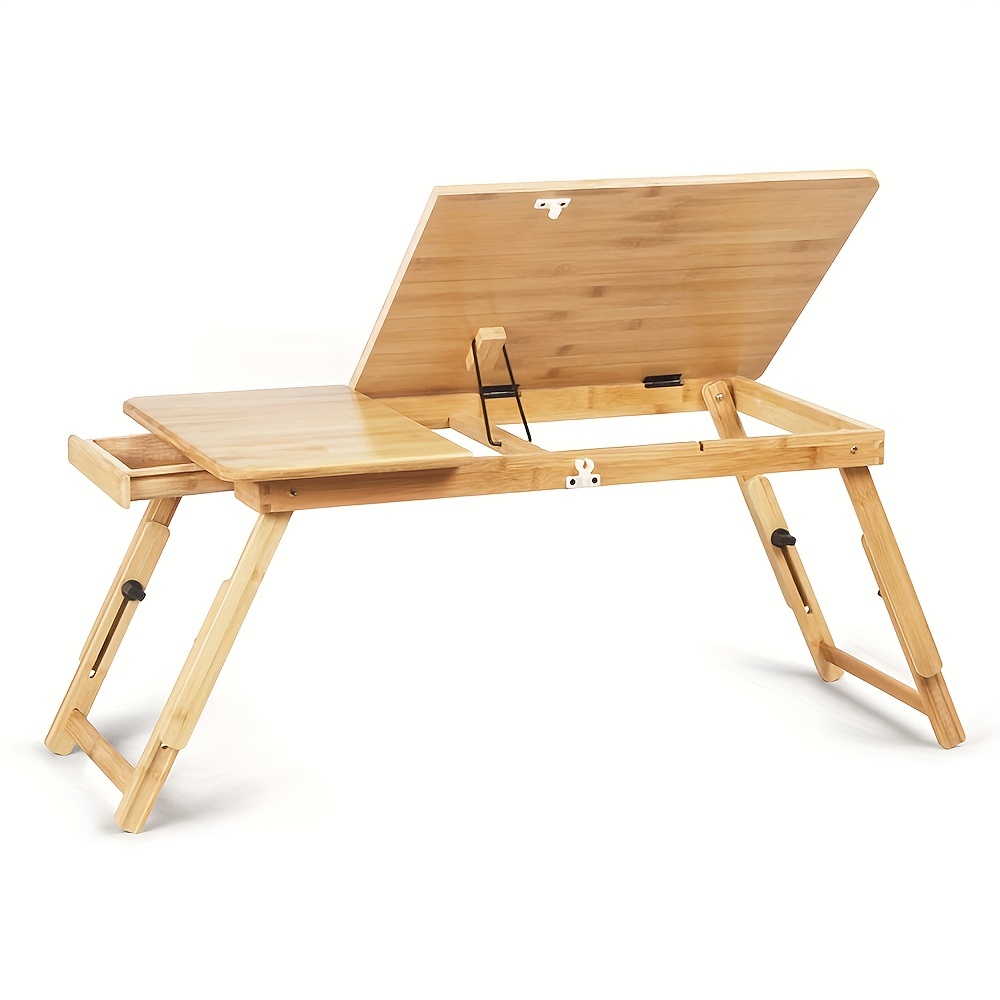 Bamboo Lap Tray Folding Legs Carrying Handles Holds - Temu