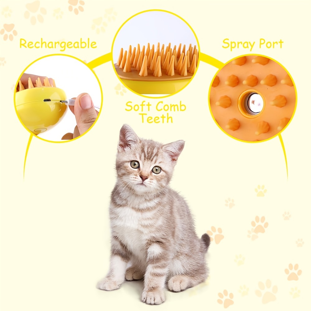 Brosse pour chat – Meilleure brosse à vapeur pour chat 2024, brosse pour  chat 3 en 1, peigne de massage par pulvérisation pour chat, brosse