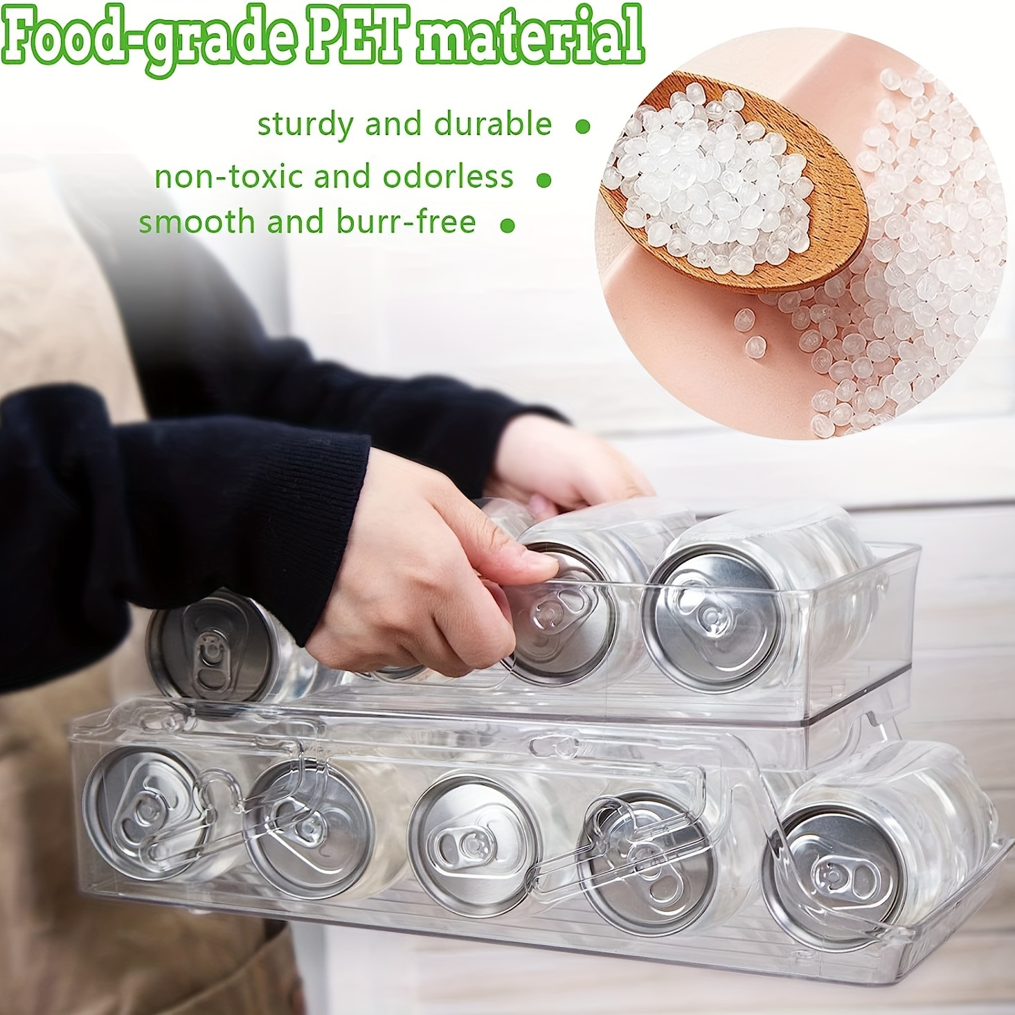 Double-layer Soda Can Organizer For Refrigerator, Pet Beverage Can