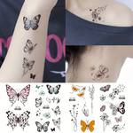 1pc Flower Tattoo Sticker Blossom Women Body Face Arm Leg Tattoo Sticker Butterfly Sticker For Party Temporary Waterproof Body Art