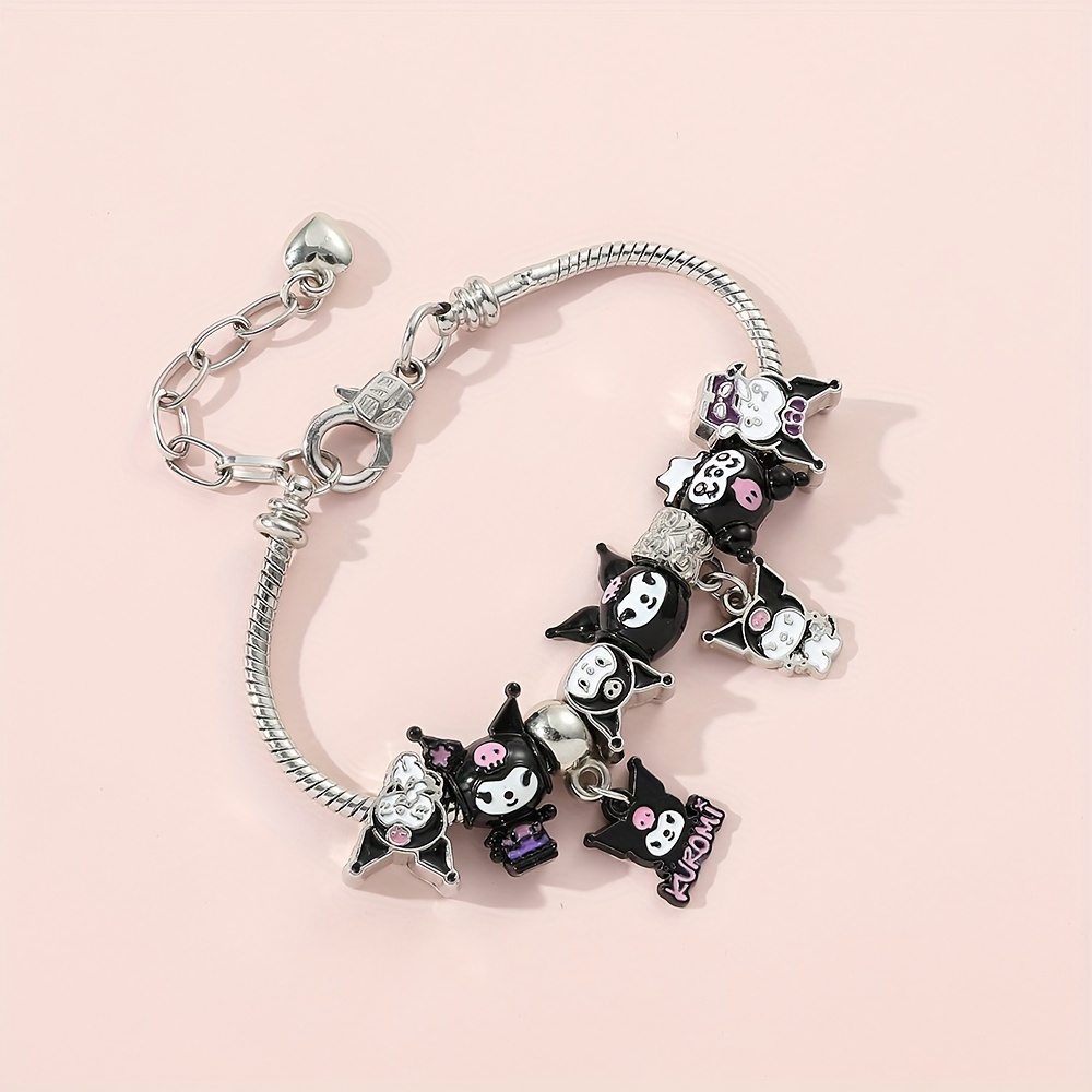 Kuromi Charms Bracelets Sanrio Cartoon Figure Pendant Hand Chains Cute  Kuromi Beads Diy Bangles for Women Fashion Jewelry Gifts