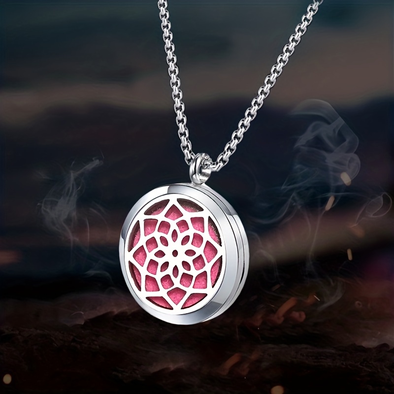 Flower Aromatherapy Essential Oil Diffuser Locket Necklace or Car