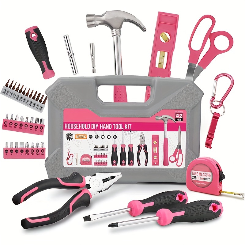 Tool Set Household Hand Tool Kit With Plastic Toolbox - Temu