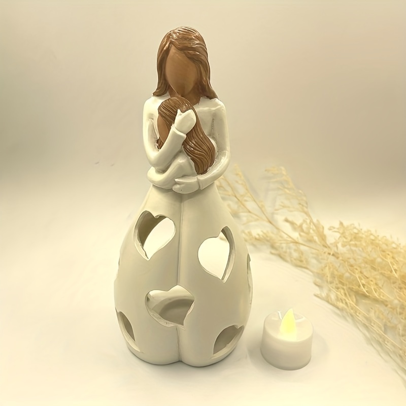 Gifts for Mom from Daughter - Candle Holder Statue W/Flickering LED -  Birthday Gift for Daughters, Mothers Day, Moms Gift Ideas, Unique Bday