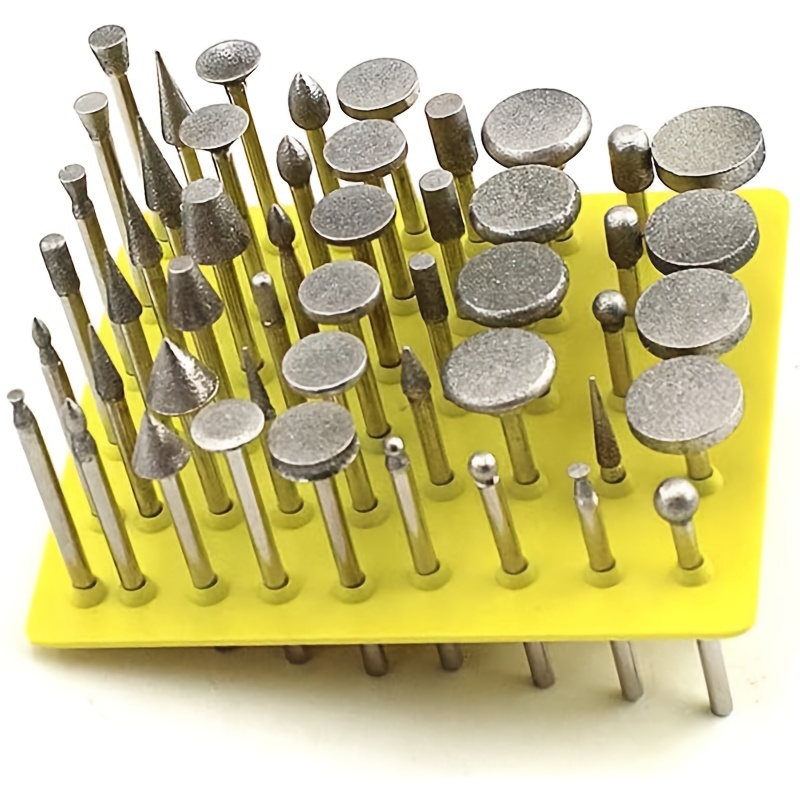 50pcs diamond coated grinding head grinding burrs set for rotary tool