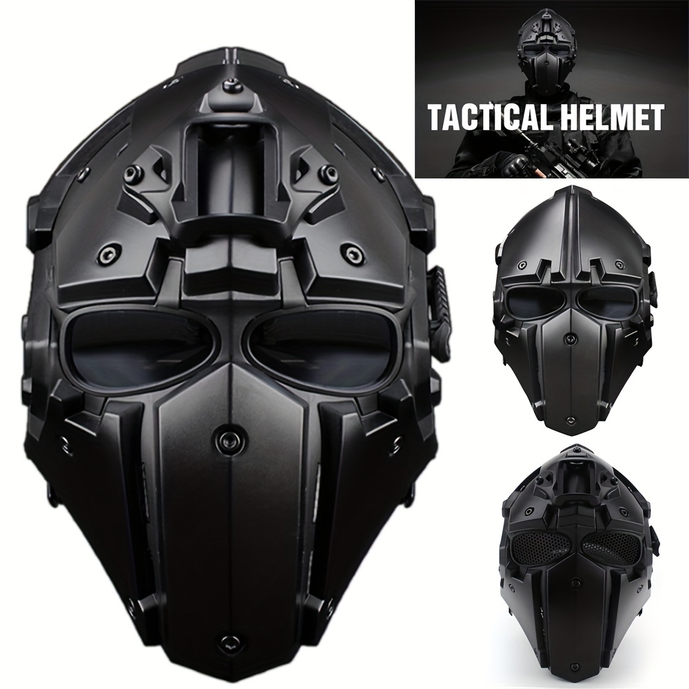 Máscara de juego para disfraz de Airsoft, máscara protectora de cara  completa, correa ajustable de calavera