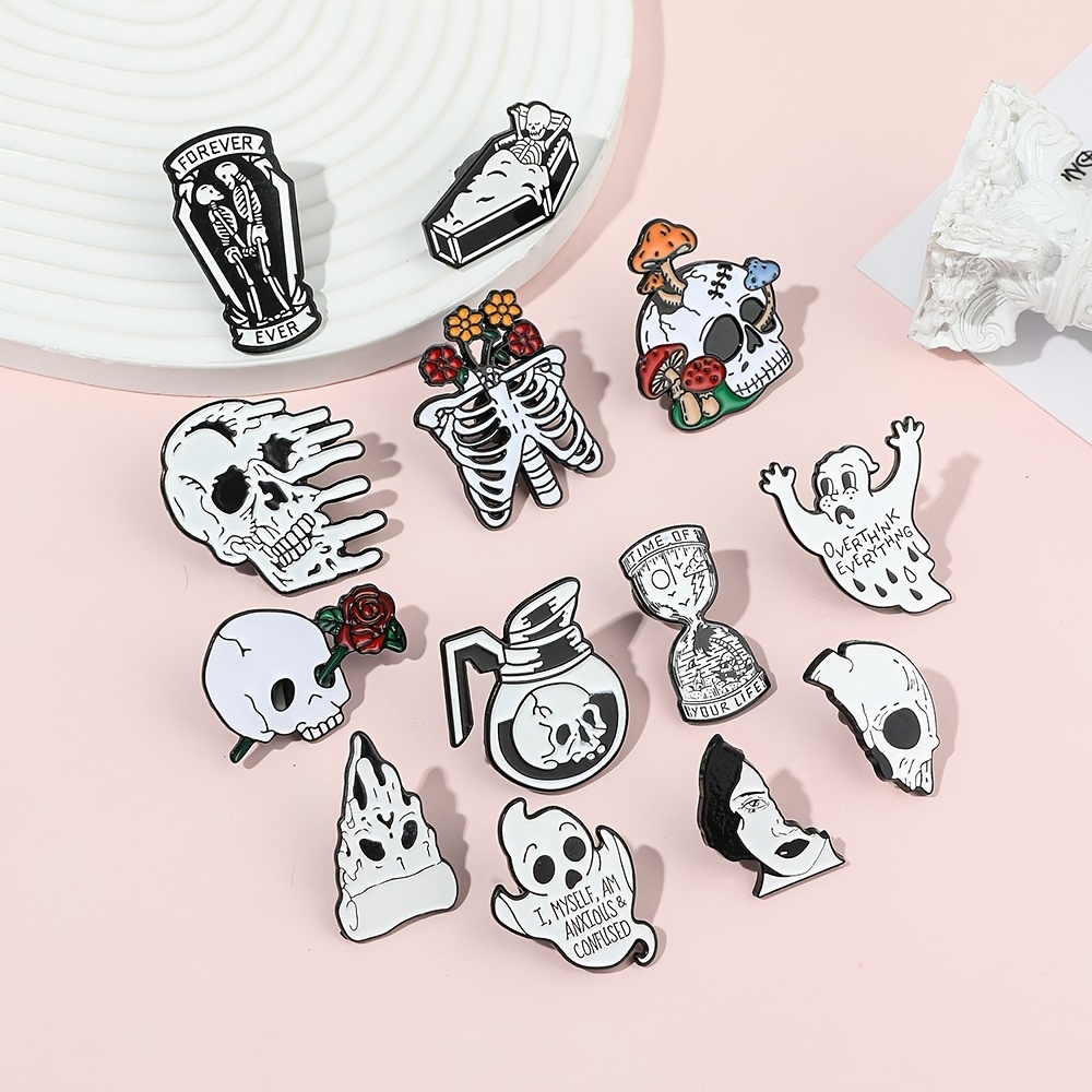 Boys & Girls Halloween Skull Pin Metal Badge Accessories