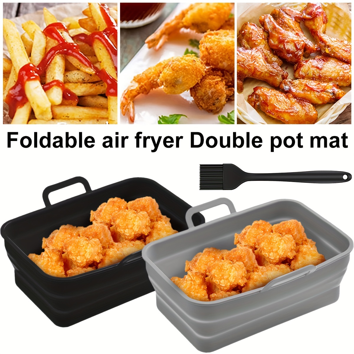 Air Fryer Silicone Pot, Air Frying Baking Pan, Round Heat-resistant  Silicone Pad, Air Fryer Insert, Reusable Air Fryer Basket, Kitchen  Accessories - Temu