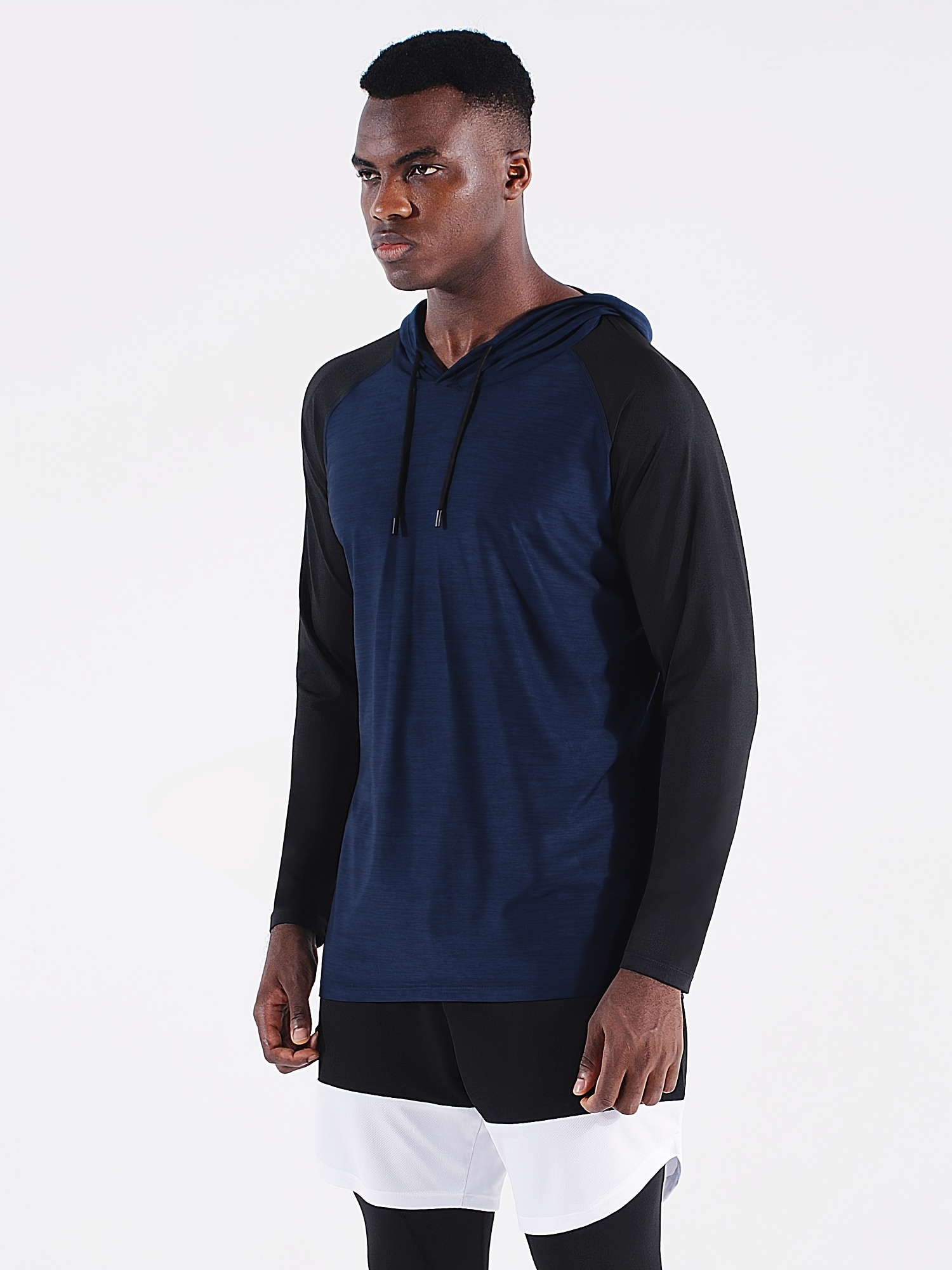 Colorblock Hooded Long Sleeve Sportswear, Men's Sportswear