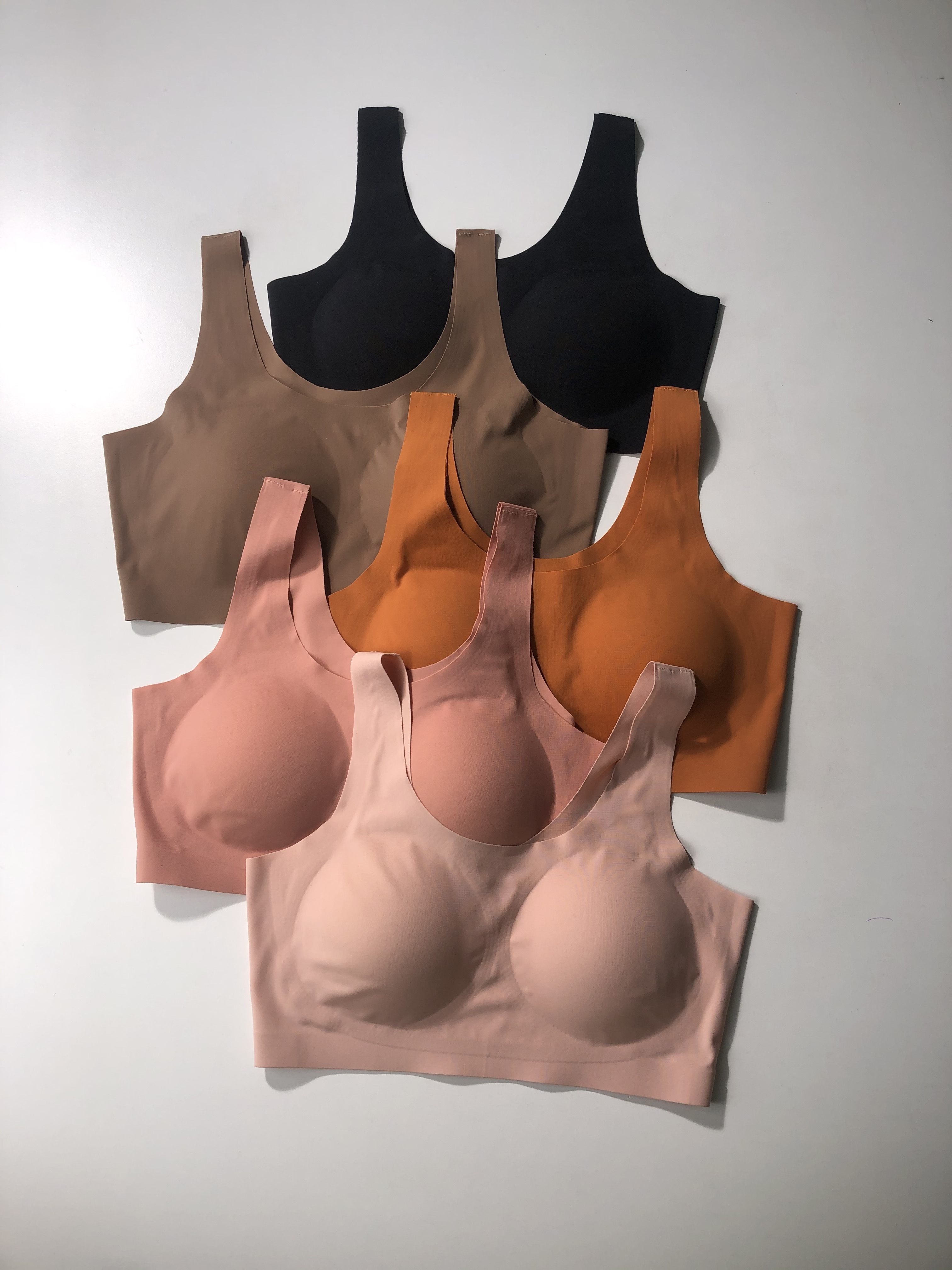 Seamless Wireless Bras Soft Comfy Solid Bra With Removable - Temu Japan