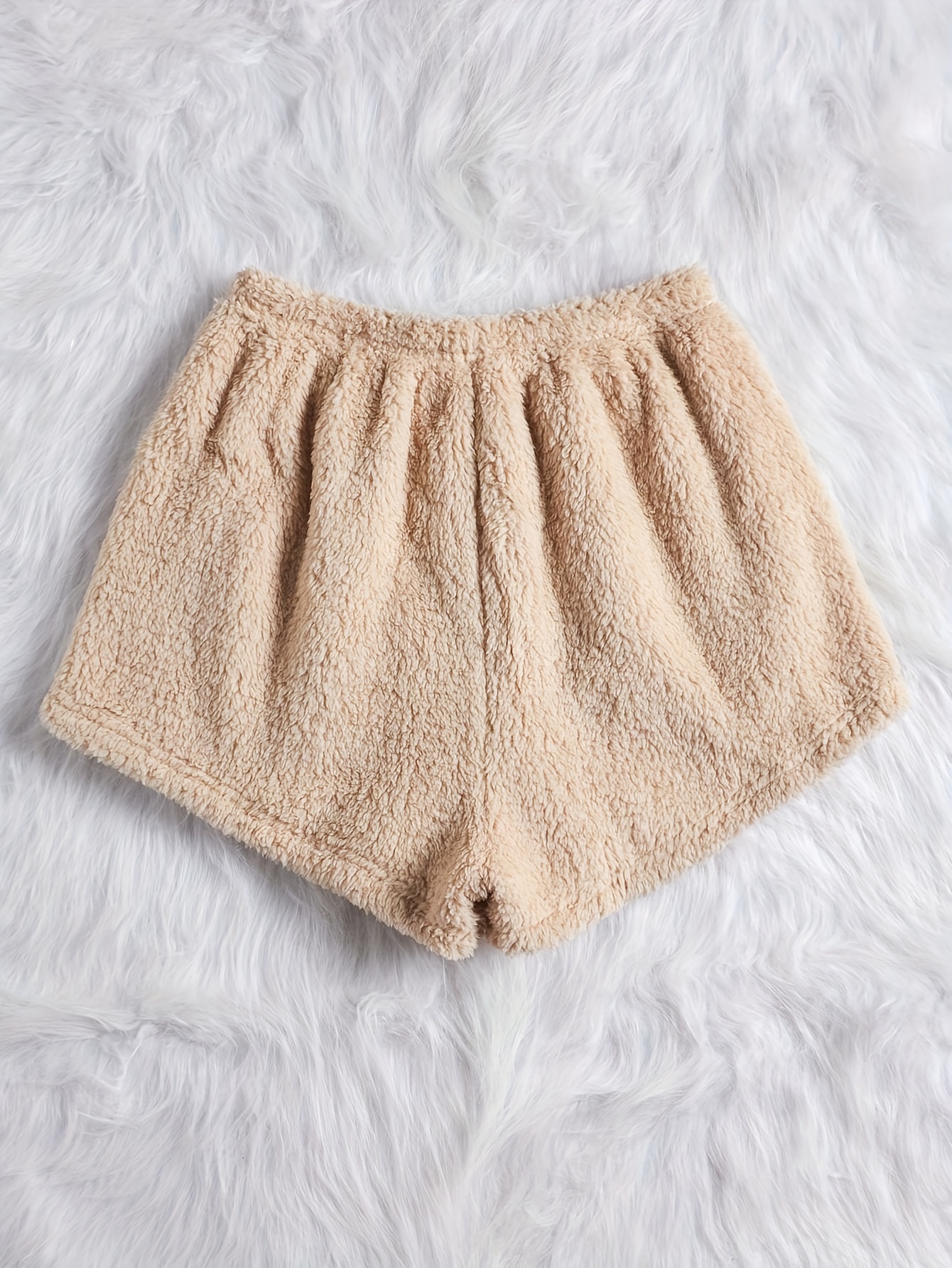 Soft Fuzzy Lounge Bottoms with Elastic Waistband Shorts