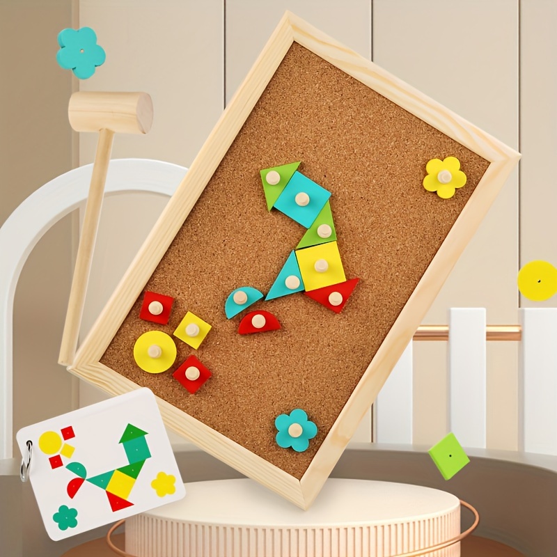 Montessori Champignon Nail DIY Jouets Faits À La Main, Forme Géométrique