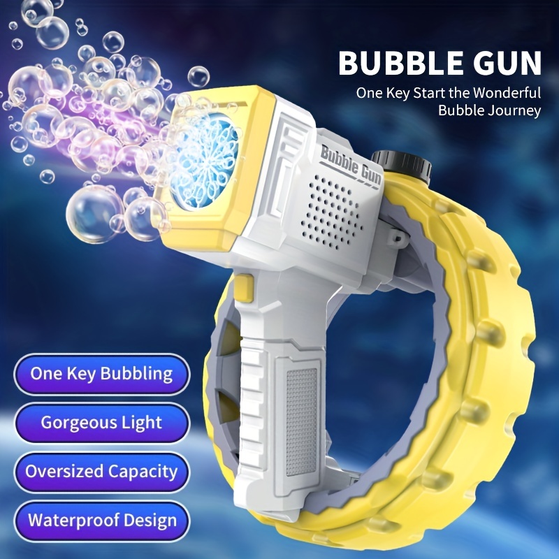 Bubble Gun with 2 Pack Bubble Liquid, Bubble Machine for Toddlers